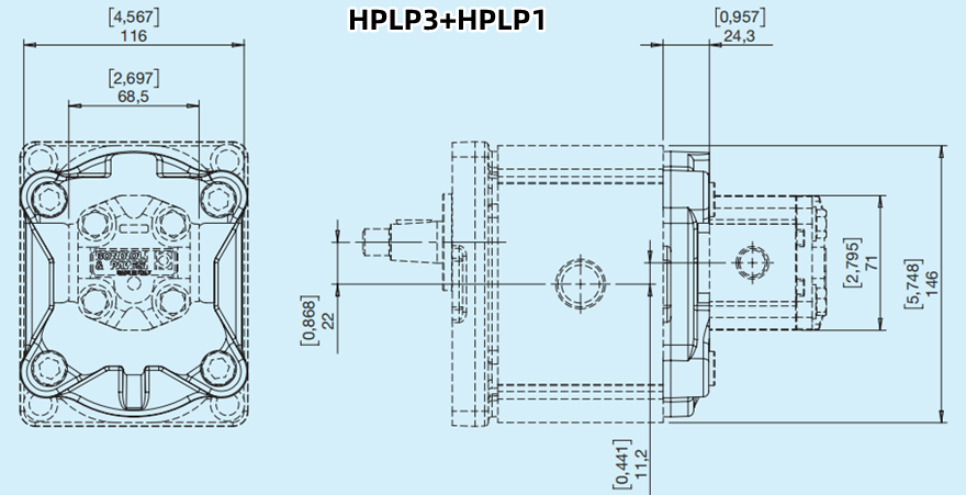 Bondioli&Pavesi邦貝HPLP3+HPLP1多級(jí)齒輪泵尺寸